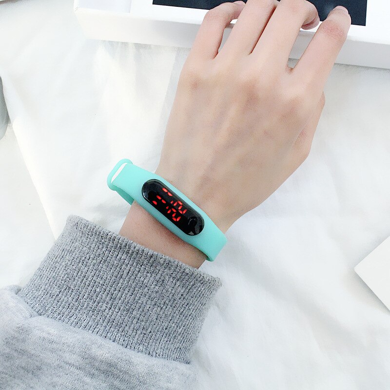 Candycat mini led armbandhorloge sporthorloge herenhorloge dameshorloge koppelhorloge kinderhorloge student elektronisch horloge: Fluorescerend groen