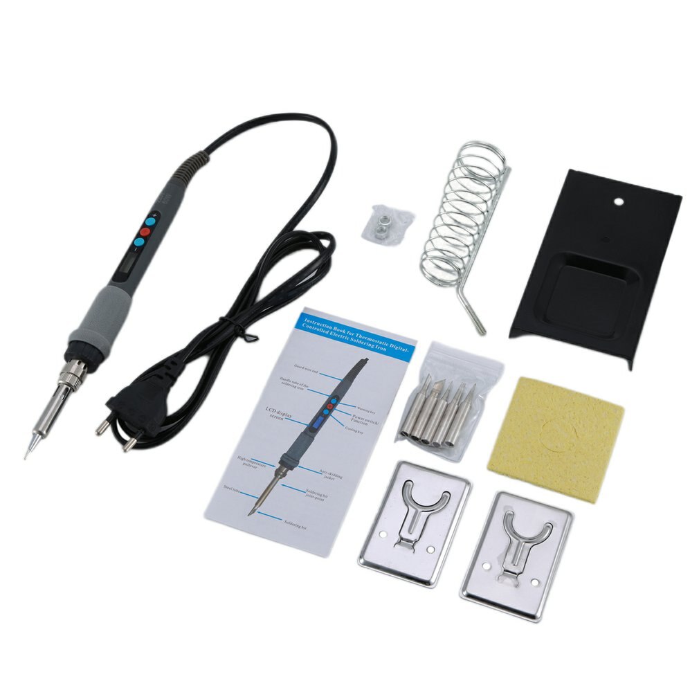 Digital Electric Soldering Iron With Controller LCD Backlight Adjustable Temperature Welding Tools EU Plug