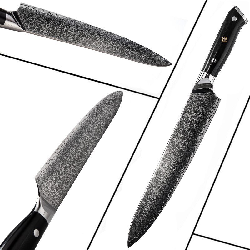 Grandsharp 9.5 Inch Damascus Chef Knife 67 Layers VG10 Steel Japanese Damascus Kitchen Knife Japanese Vegetables Slicing Tools