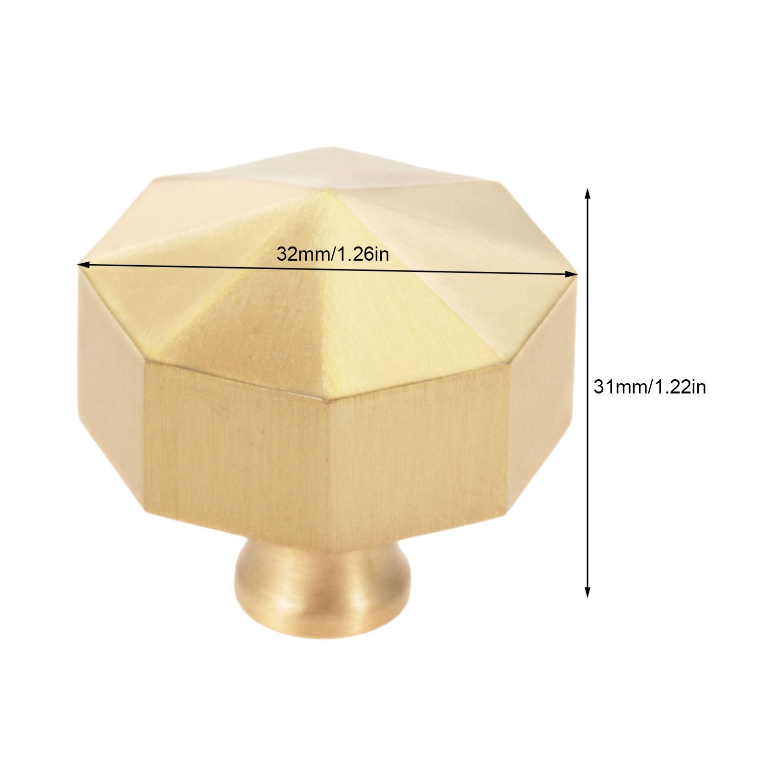 Mango en forma de paraguas, perilla de latón macizo de alta resistencia, tirador dorado de 25/32mm, Cajón Grande/Pequeño, armario de cocina, decoración moderna y sencilla: Large