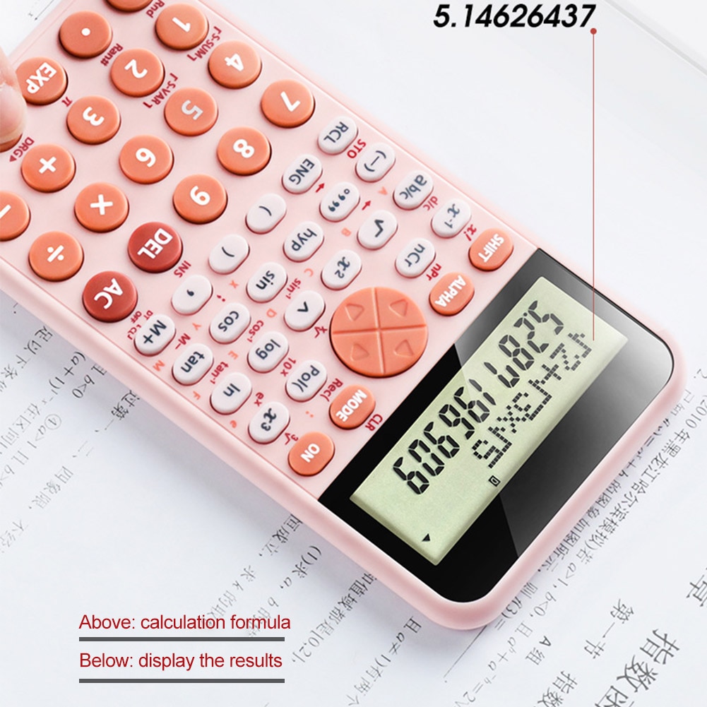12 Digits Study Scientific Calculator Two Line Display Battery Powered Multifunctional Handheld 240 KindS Computing Functions