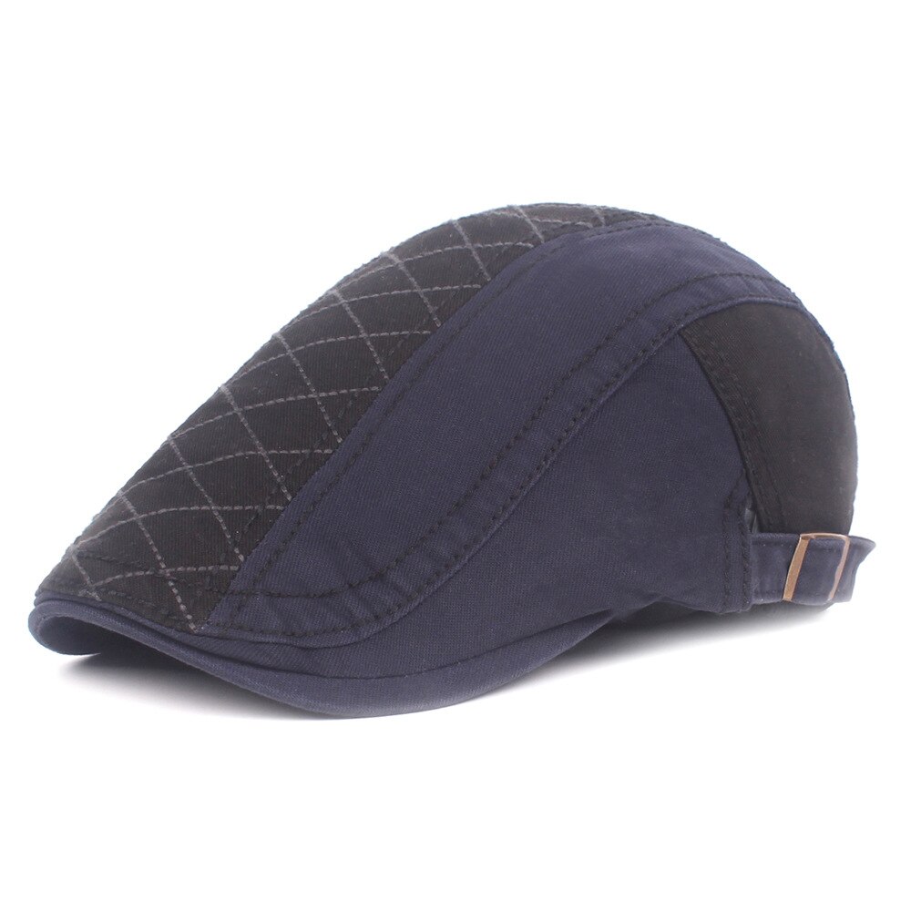 Peaky Blinders-Gorra de verano para hombre, gorro plano de algodón liso, para primavera y otoño: Black