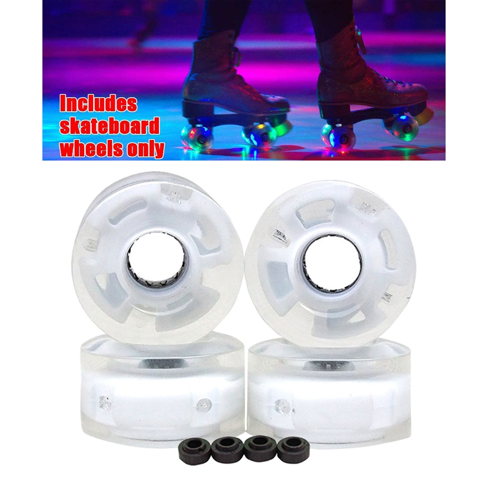 4 Stuks 32X58Mm Roller Skate Wielen Indoor En Outdoor Led Flash Vervanging Met Lagers Light Up Voor dubbele Rij Schaatsen