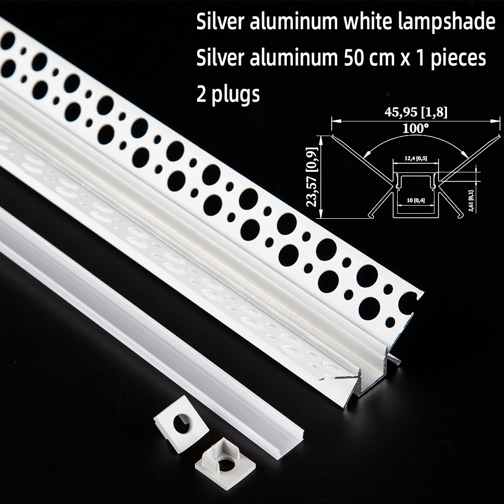Recessesd Shape 50x22mm 1pcs 0.5m Aluminium LED Strip Light Profil... – Grandado