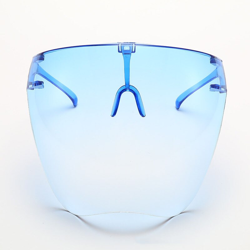 Unisex Colorful Eye Shield Visor Wrap Shield Large Mirror Sun Glasses Half Face Shield Guard Protector Face Mask Anti-spray Mask: Gradient blue