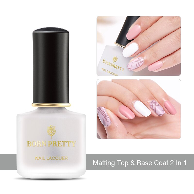 Born pretty neglelak forår sommer tema rosa guld sort hvid krom glitrende nail art lak 6ml til gør-det-selv manicuring: Mat pelsolie