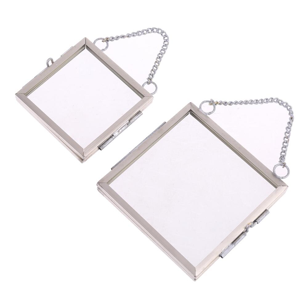 Kreative DIY Kette retro Metall Foto Bilderrahmen Hohe Transluzente Glas Proben Ordner Pflanze Sonde Anzeige Halfter: 5 zoll / verrotten