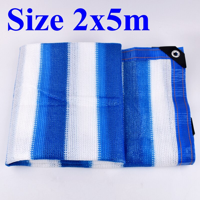 Blue-White Anti-UV Sunshade Net Privacy Safety Net Shading Net Outdoor Swimming Pool Awning Pet House Sun Shade Rate 95~90%: 2x5m