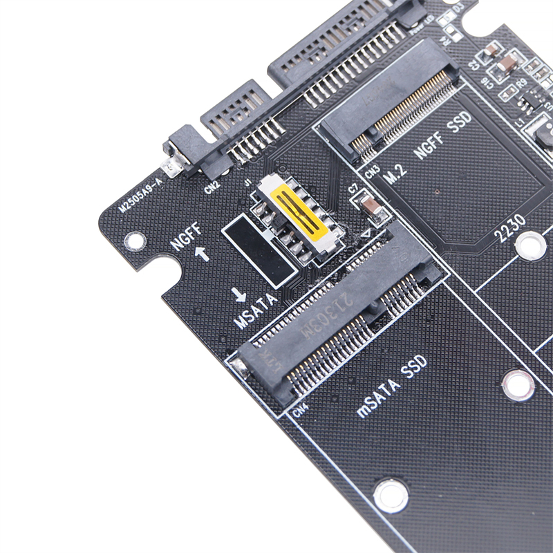 M.2/mSATA zu SATA Adapter M.2 NGFF mSATA SSD zu SATA3.0 2,5" Adapter mSATA/M2 SSD Konverter Riser Board Karte 6Gbps für PC Laptop