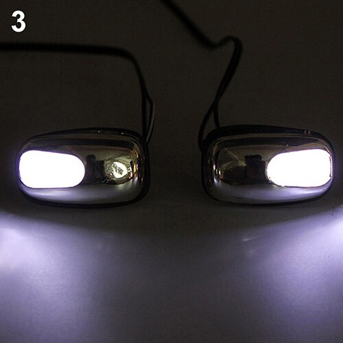 1 Paar Auto Led Licht Voorruit Voorruit Jet Sproeikop Wisser Washer Lamp: WHITE