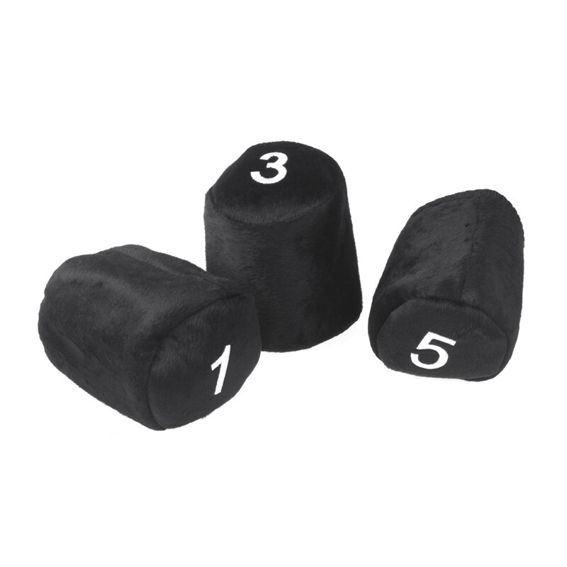 1 Set of 3 Long Neck Barrel Golf Club Head Covers Headcovers Protect black 1 3 5