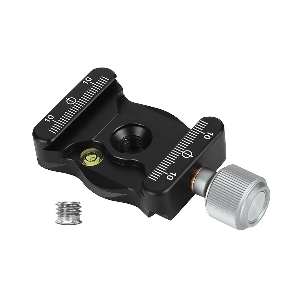 Pince à dégagement rapide en alliage d&#39;aluminium, 1/4 et 3/8 pouces, fixation à vis, niveau à bulle pour rotule, trépieds, accessoires de caméra