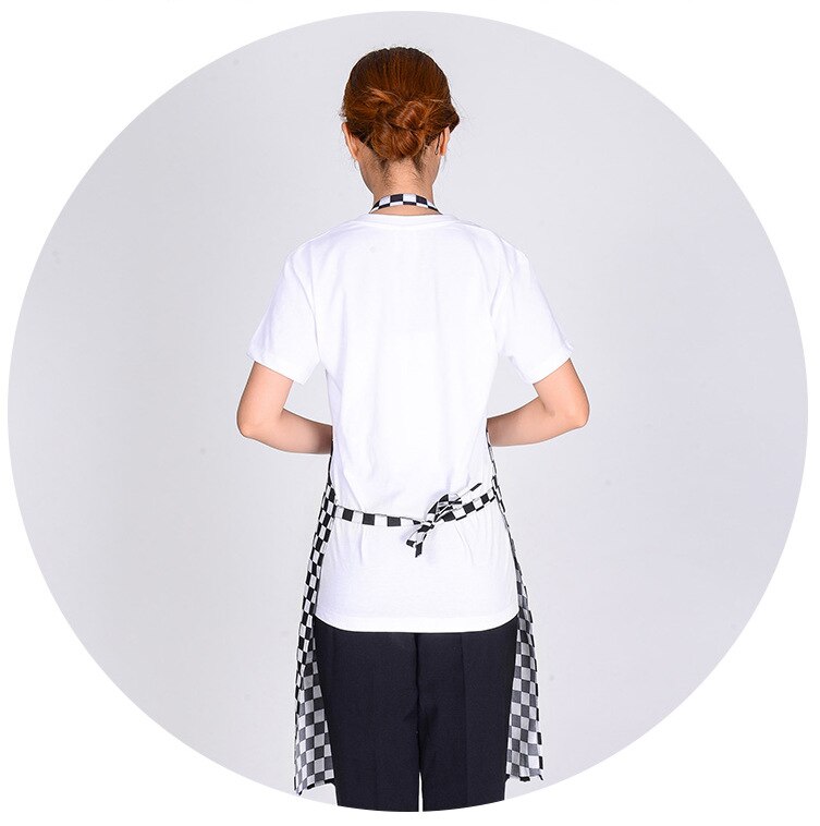 Delantal para Chef de cocina para hombre y mujer, vestido con 2 bolsillos, estilo Simple, para camarero y restaurante