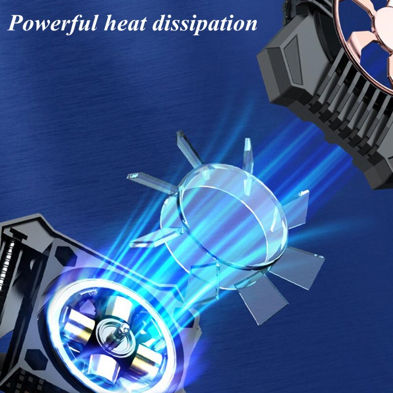 P12 Telefoon Koeler Radiator Multifunctionele Usb Kleurrijke Verlichting Cooling Beugel Fan Voor Iphone Android Smartphone Fit 4 Tot 7.4Inch