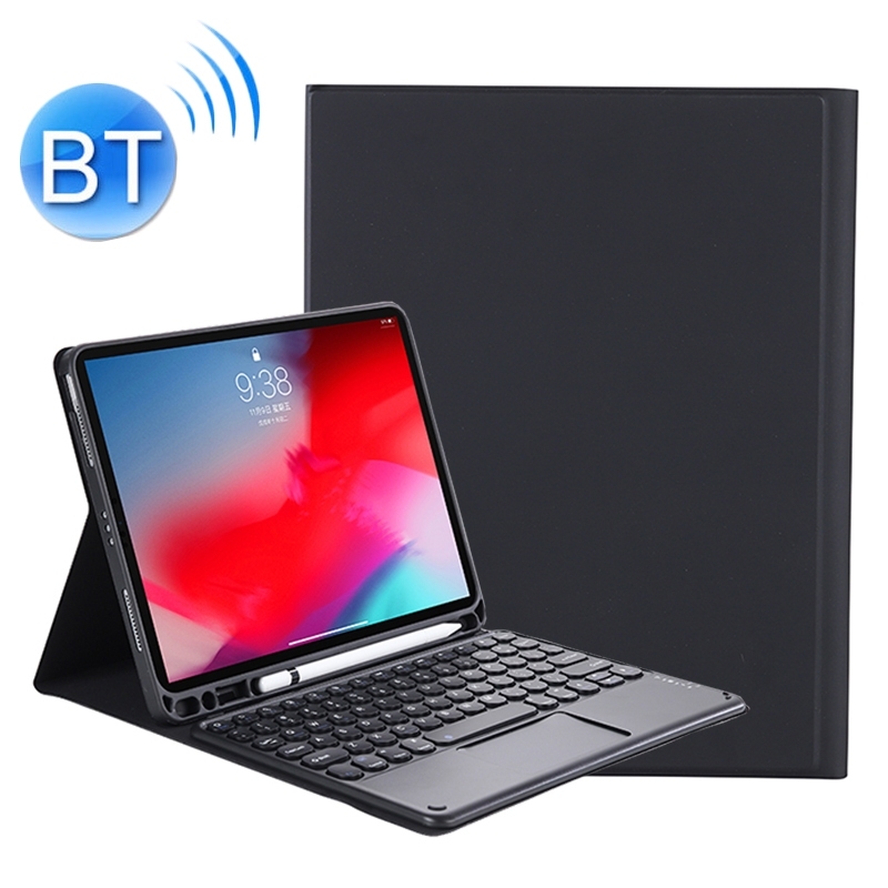 Dla iPad Pro 11 (2021) odpinany cukierki kolor skóry tekstury okrągły Keycap klawiatura Bluetooth skórzany pokrowiec z kontrolą dotykową