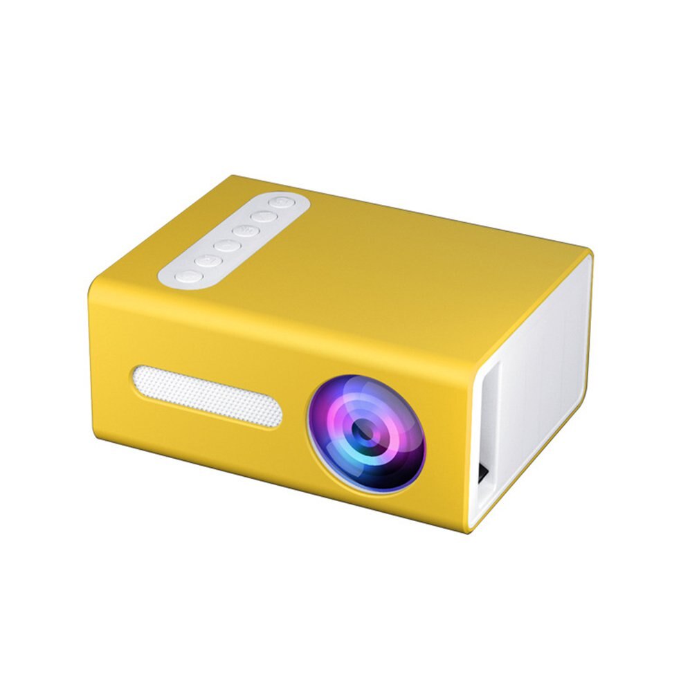 Yellow T300 Portable Projector High Definition Efficient LED Projector Multi Interface Home Theater Video Projector