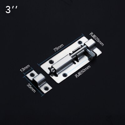 Stainless Steel Door Bolt Buckle Wood Cabinet Anti-Theft Latch Lock Bathroom Thickened Wall Mounted Door Latch With Screw: DH-3SS