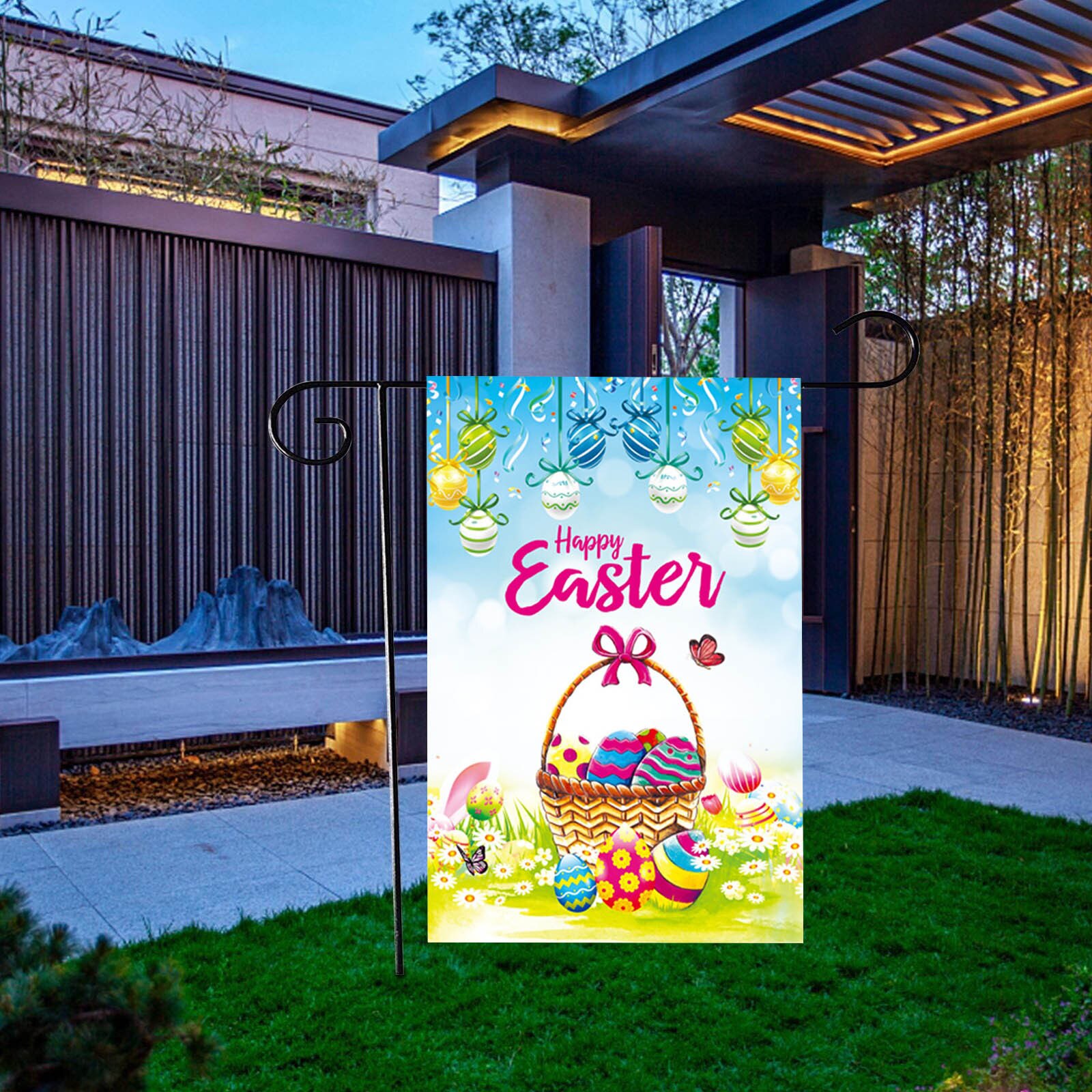 Garden Decoration Easter Banner Flag Happy Easter Decoration Banner Home Decoration Outdoor House Flag Accessories