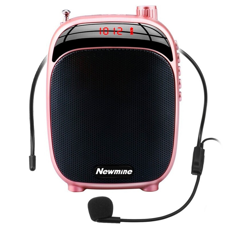 Bærbar megafon højttaler stemmeforstærker trådløs megafon med mikrofon sort / lyserød / rød radio til udendørs undervisningskonference
