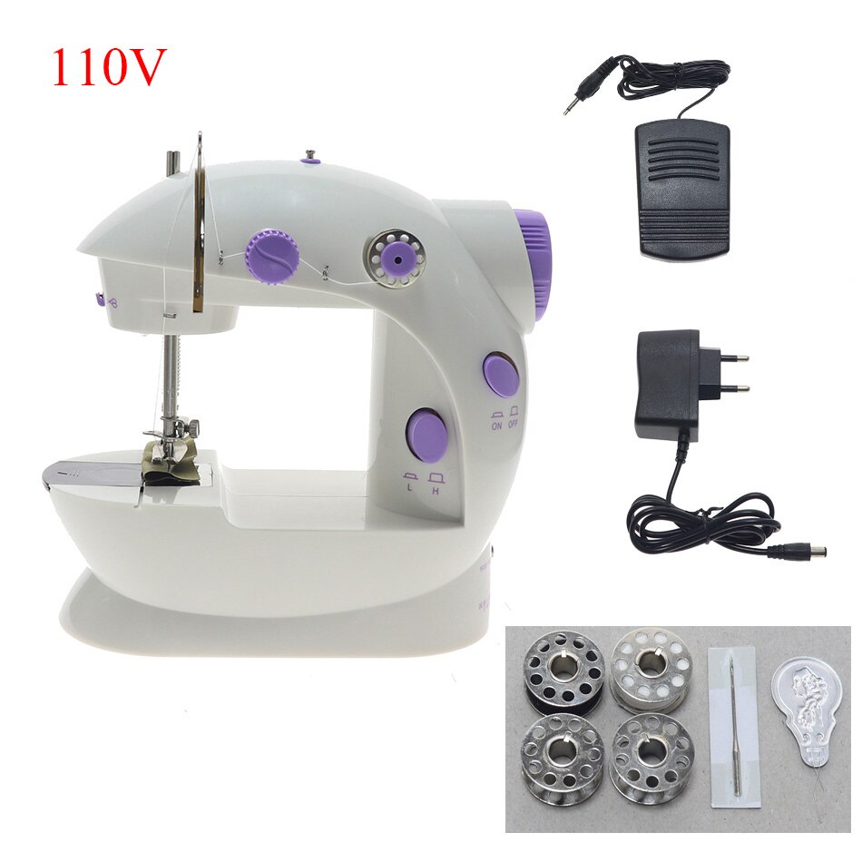Mini portable manual electric mini sewing machine sewing needle 110 / 220V speed sewing needle set: Package B