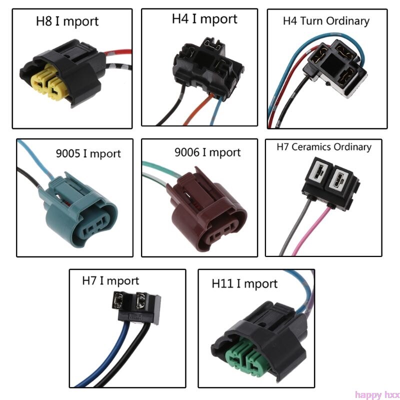 Import H4 Car Halogen Bulb Socket Power Adapter Plug Connector Wiring Harness