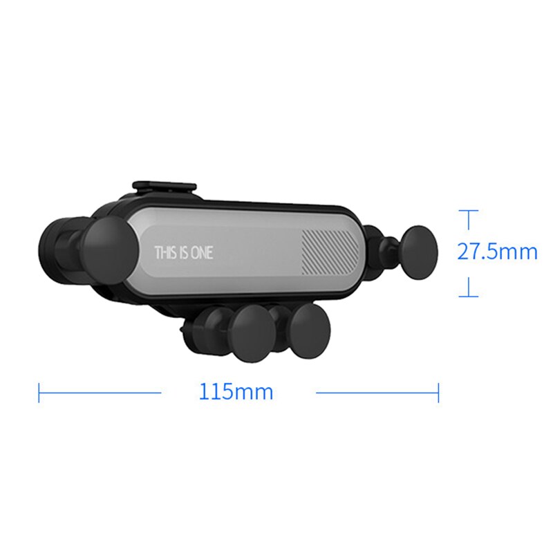 Universele auto mobiele telefoon zwaartekracht auto ventilatierooster montagebeugel uitlaat clip telefoonhouder 360 graden rotatie voor iphone samsung