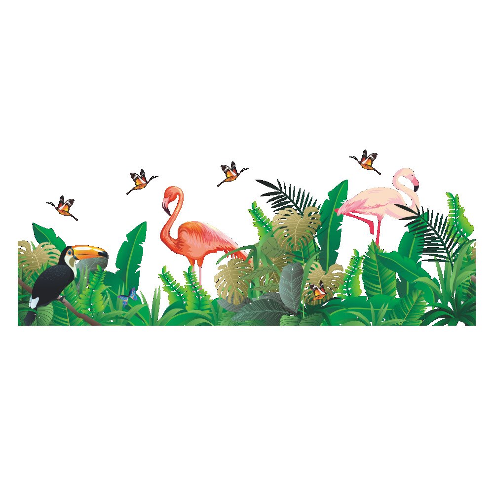 70*25CM Pink Flamingo Wall Stickers DIY Birds Animal Sticker for Kids Room Home Decoration Wall Decal Nursery Decor