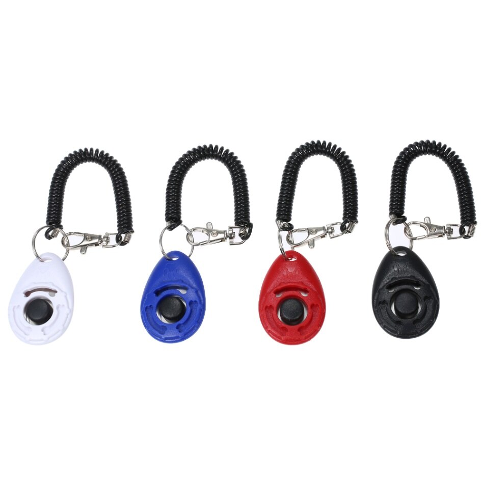 4 teile/satz Hund Ausbildung Clicker mit Elastische Spirale Handgelenk Band für Hund Spielen Spielzeug Einstellbar Handgelenk Gurt Klang Schlüssel Kette: Ursprünglich Titel