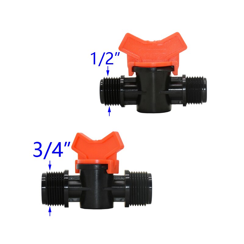 Grifo de jardín con válvula de control de lengüeta, manguera de riego en miniatura de 1 pulgada, conector rápido, macho a 1/2, 3/4, 3/8, 1/2, 3/4, 1 Uds.