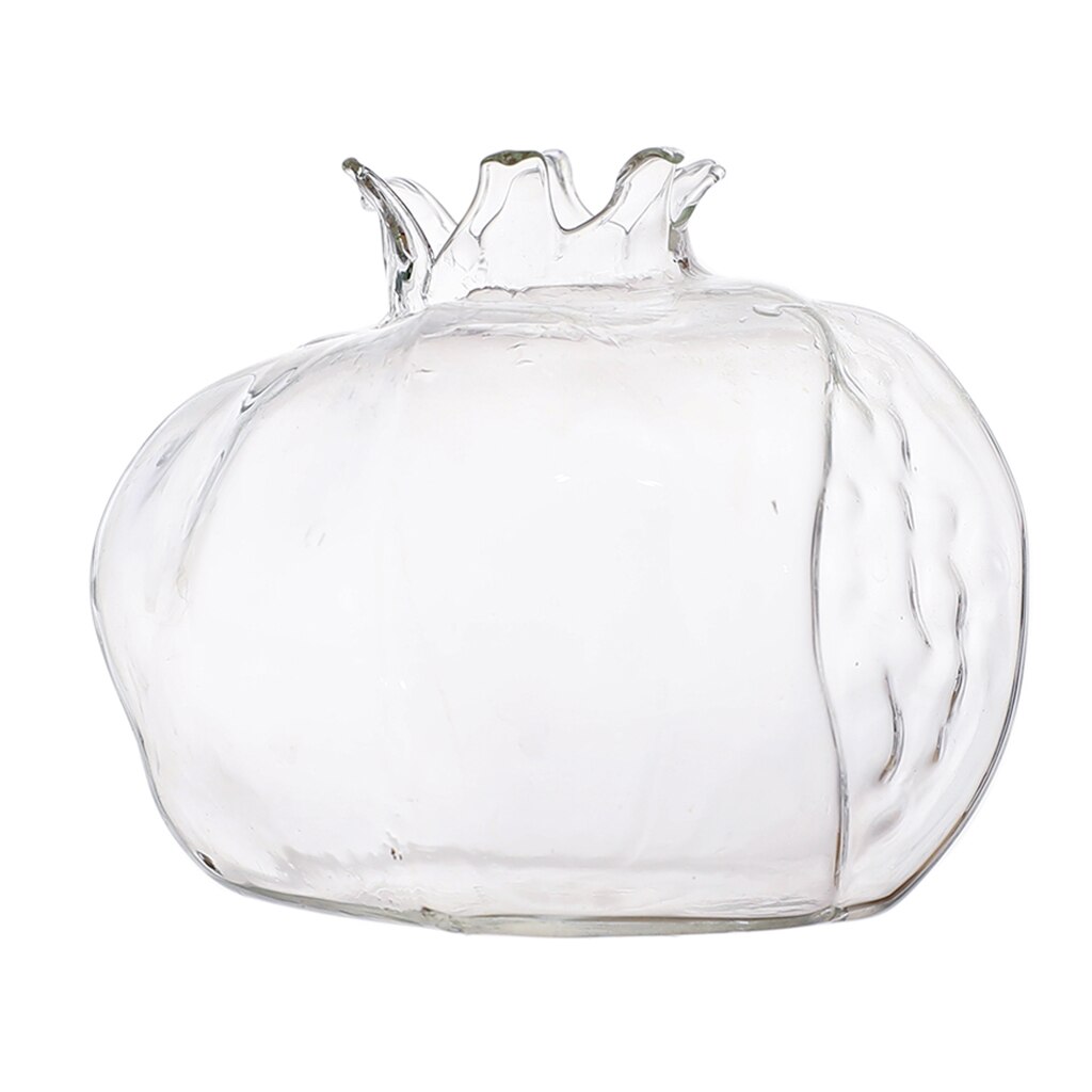 Liten granatäpple form klar glas vas blomma växter terrarium vas behållare: L