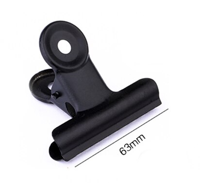 50 sztuk czarne metalowe klipsy biurowe artykuły biurowe domowe spinacze robić papieru mocowanie mała książka klip szkicowanie pokładzie szkicowanie klipy: 50szt 63mm