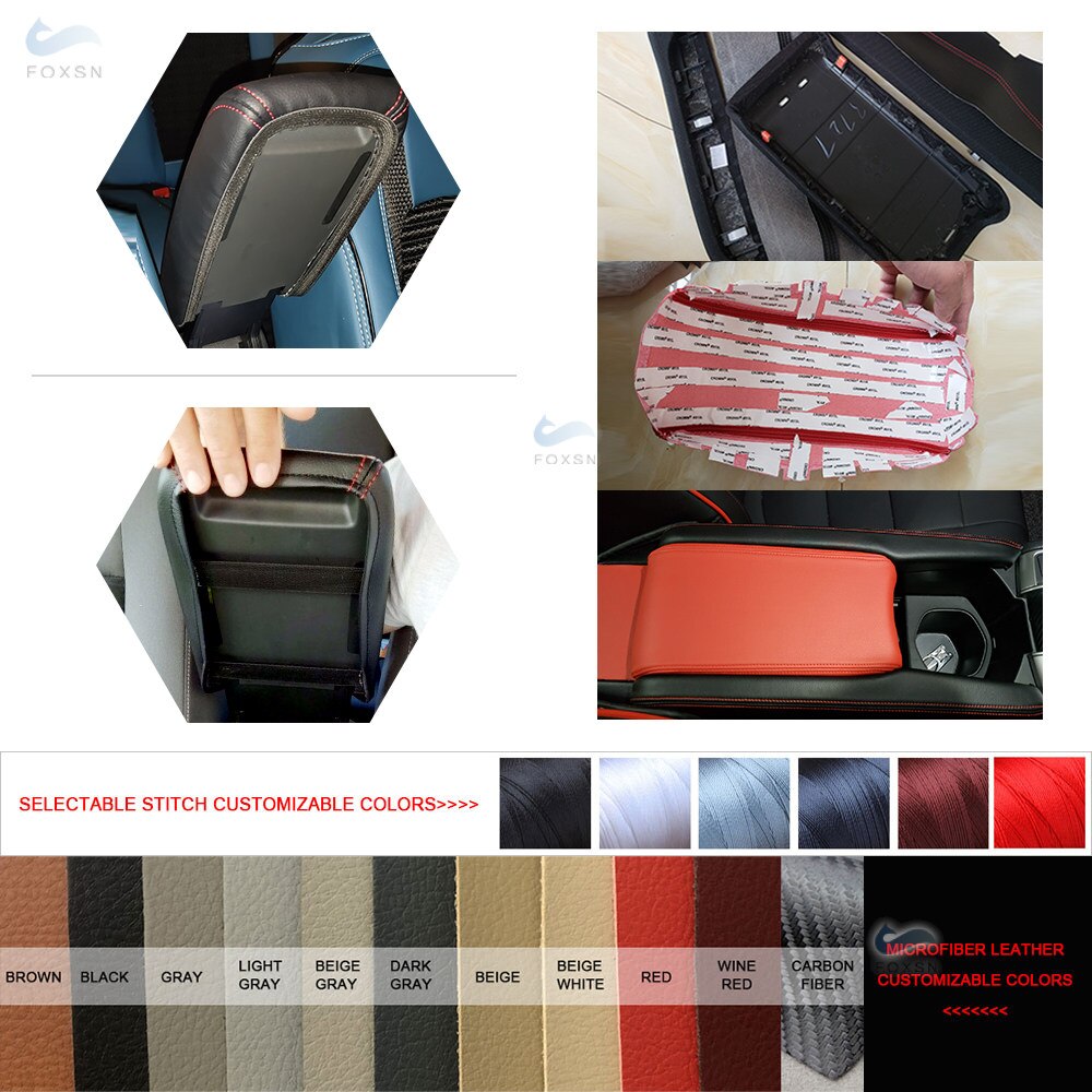 Zacht Leer Center Armsteun Cover Voor Ford Focus Auto Center Console Deksel Armsteun Doos Huid Cover sticker Trim