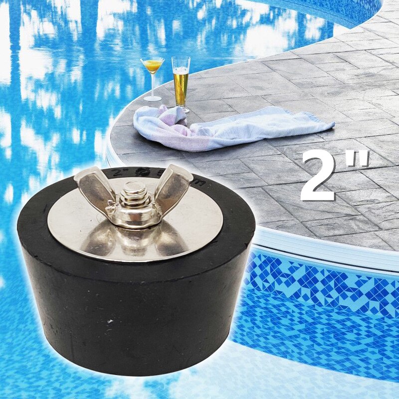 2 Inches Winter Pool Winterizing Plug Swimming Pool Winter Expansion Plugs With Stainless Steel Screw Heavy Duty Rubber
