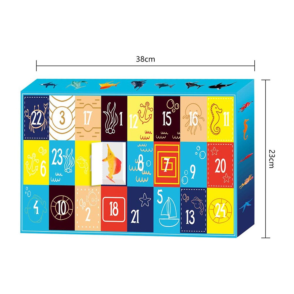 Jul adventskalender 24 st marina djur leksak julnedräkning för barn pojkar och flickor  m09