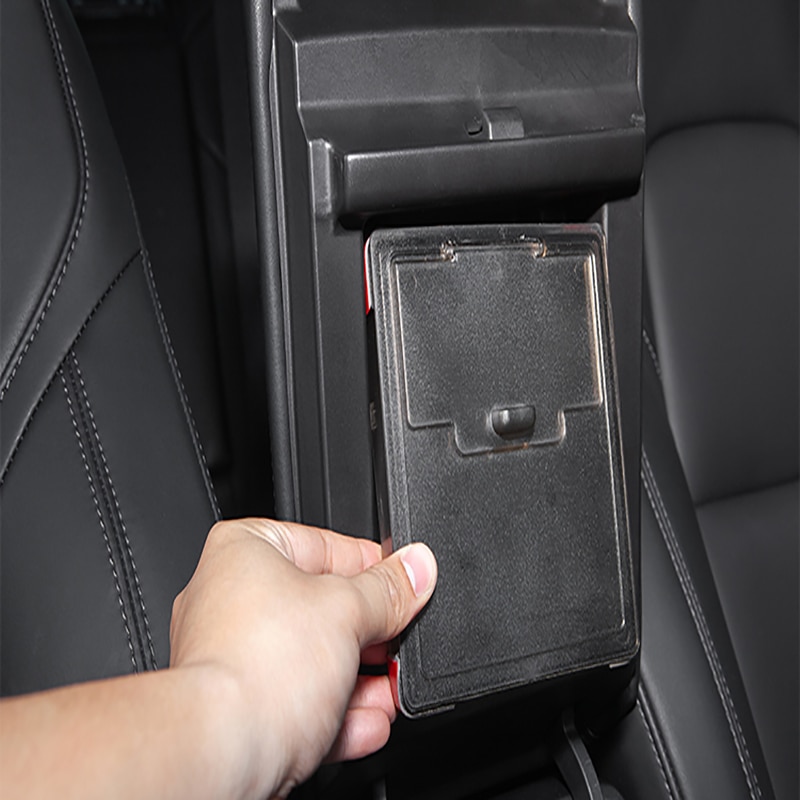Biltillbehör mittkonsol armstödsarrangör för tesla modell 3 dold förvaringsbox fack inbäddad låda