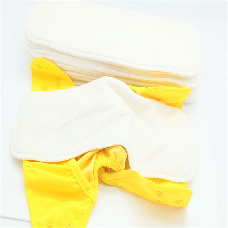 Baby 2+2 Bamboo Cotton Pad Soft Breathable Absorbent Diapers Washable Infant Toddler Baby Sleeping Leak-proof Diaper Pads