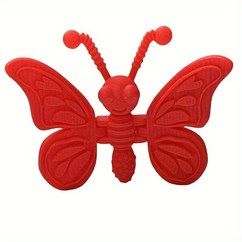 Papillon souriant imprimé en 3D, ferme et met en œuvre la décoration de la maison et du bureau, ornement de fleur de plante en pot: kaki foncé