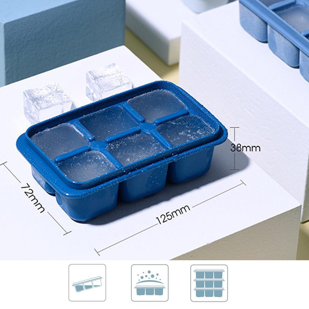 3 st/set fyrkantig form iskubsform med lock isbricka bar kökstillbehör