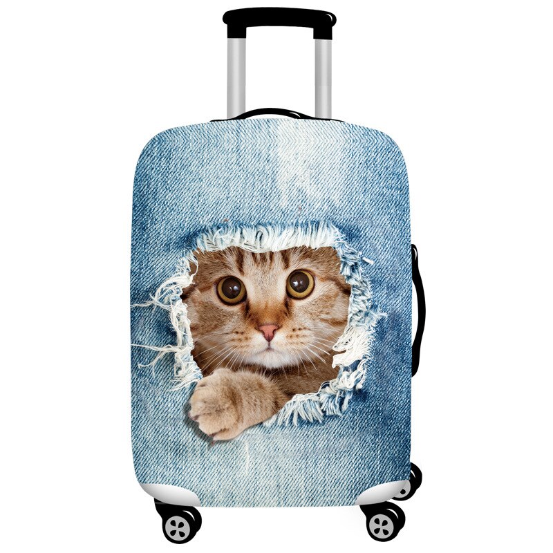 Luggage Cover Suitcase - Animal Print - Elastic Fabric - for 18-32 inch Suitcases: Black / M