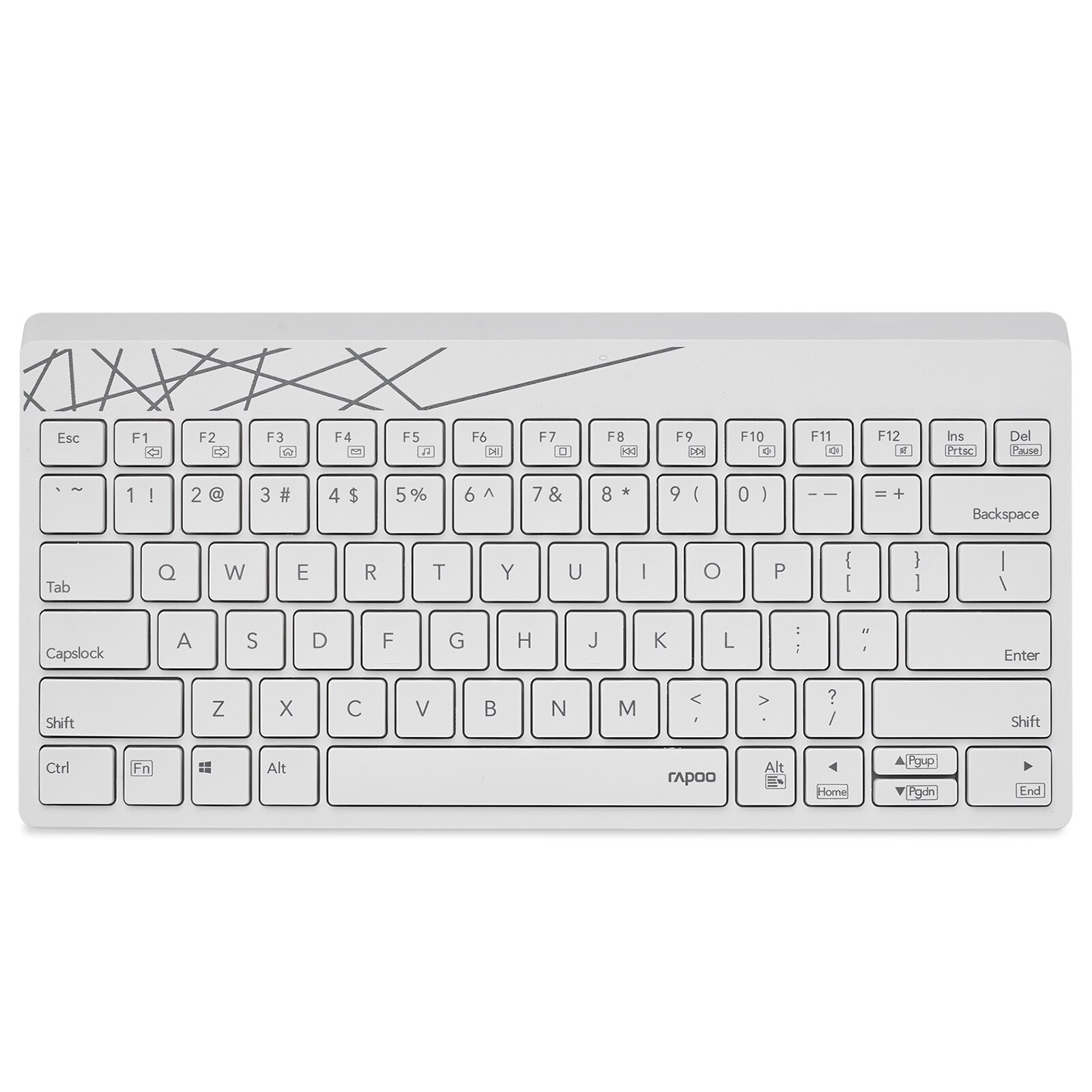 RAPOO K800 2.4G Wireless Keyboard Silent Mini Compact Keyboards for Computer Desktop PC Laptop Travel Business Plug and Go: white