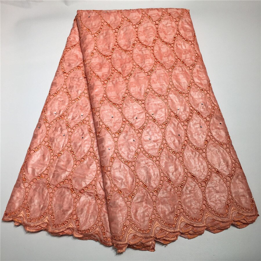African Bazin Riche Fabric Guinea Brocade Bazin Brode Lace Fabric Embroidery Swiss voile Lace Fabric 5Yards: 1