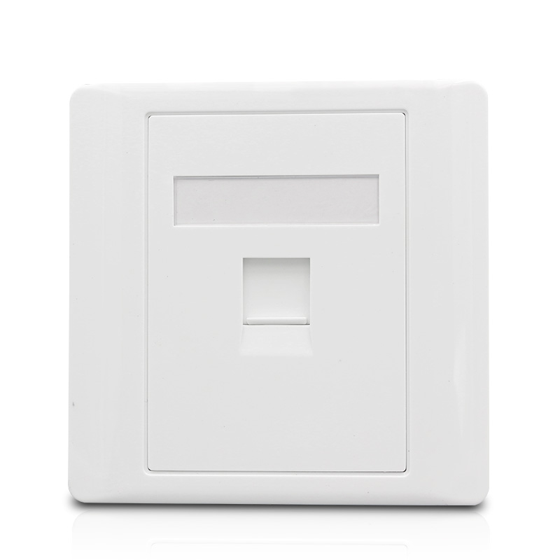 CAT6 RJ45 Network Wall Face Cover One Port Internet Panel Extruded Wire LAN Socket Faceplate In White For Tenda Ethernet Switch