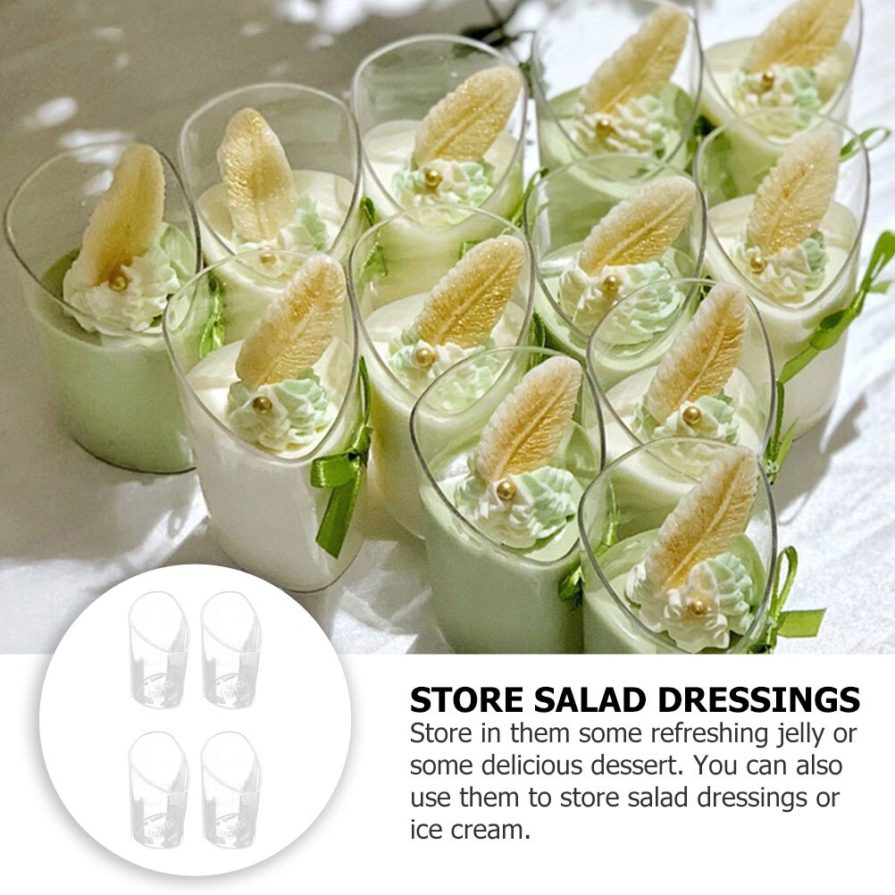 20pcs Jelly Pudding Mousse Cups Fruit Dessert Yogurt Cups Kitchen Yogurt Cups (White)