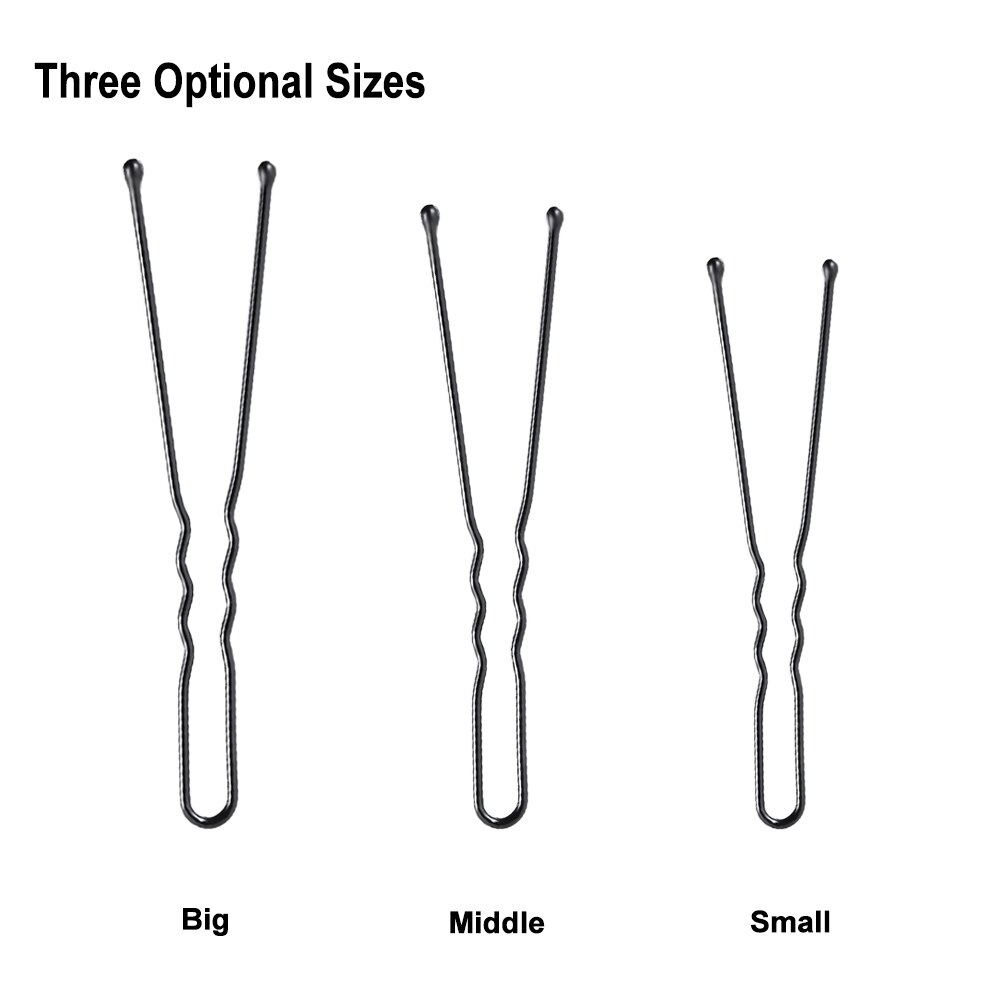 200Pcs Bobby Pins U Shape Black Hairpins No Slip Grip Thin Bobby Pins Women Hair Clips