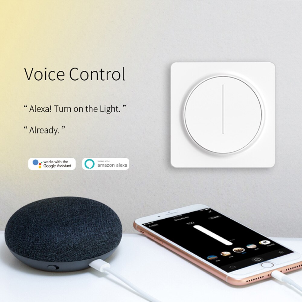 Tuya zigbee smart dimmer switch fjernbetjening touch dimmer led stemmestyring kompatibel med alexa google home assitant