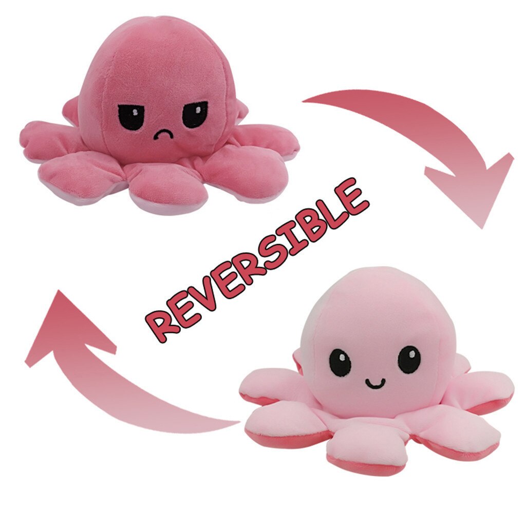 Reversible Flip Octops Stuffed Plush Doll Soft Simulation Reversible Plush Toy Color Chapter Plush Doll Filled Plush Child Toy: I