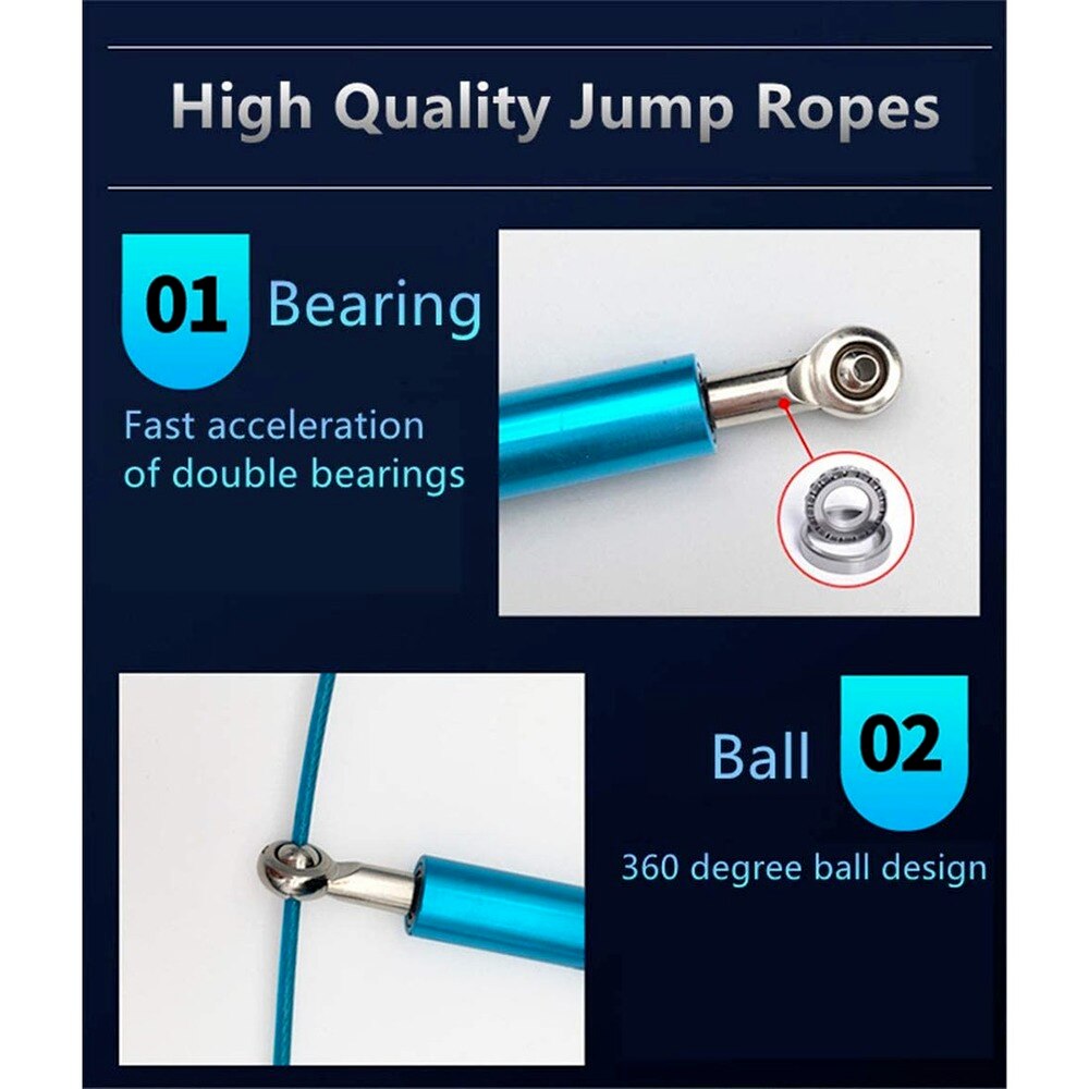 Corde à sauter de vitesse pour Fitness, Crossfit, pesée, entraînement, avec roulements à billes, poignées antidérapantes