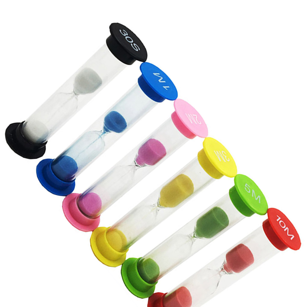 Plastic Glass Hourglass Timer Set 30s 1min 2min 3min 5min 10min Children Learning Time Supply Ornaments