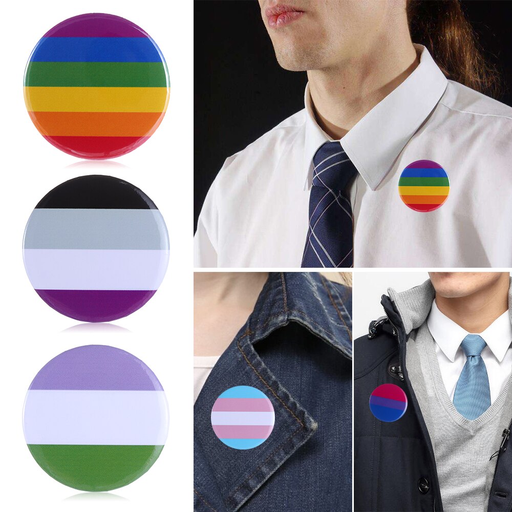 1pc pride regnbueflagg blikkmerke støtte homofil lesbisk bifil transkjønn symbol pin ikoner brosje smykker tilbehør