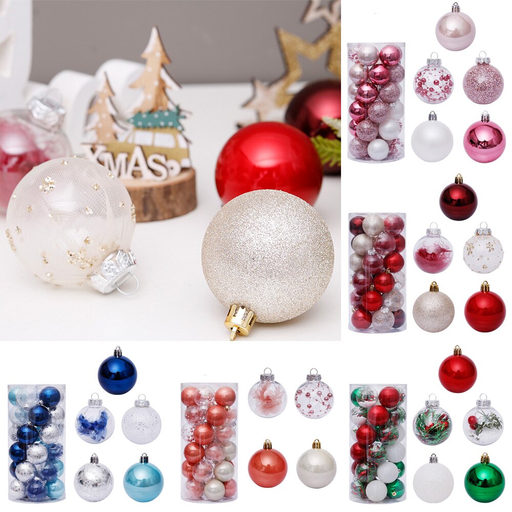 30 Stuks Kerst Bal Kerstballen Party Kerstboom Decoraties Opknoping Ornament Decor Goud Zilver Roze Opknoping Thuis Party Decor